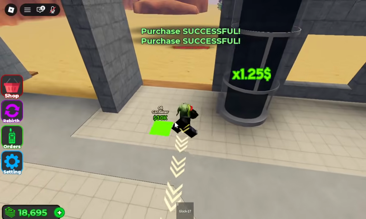 In-world Robux pads for Speed Boost, 2x Money, and Auto-Collect